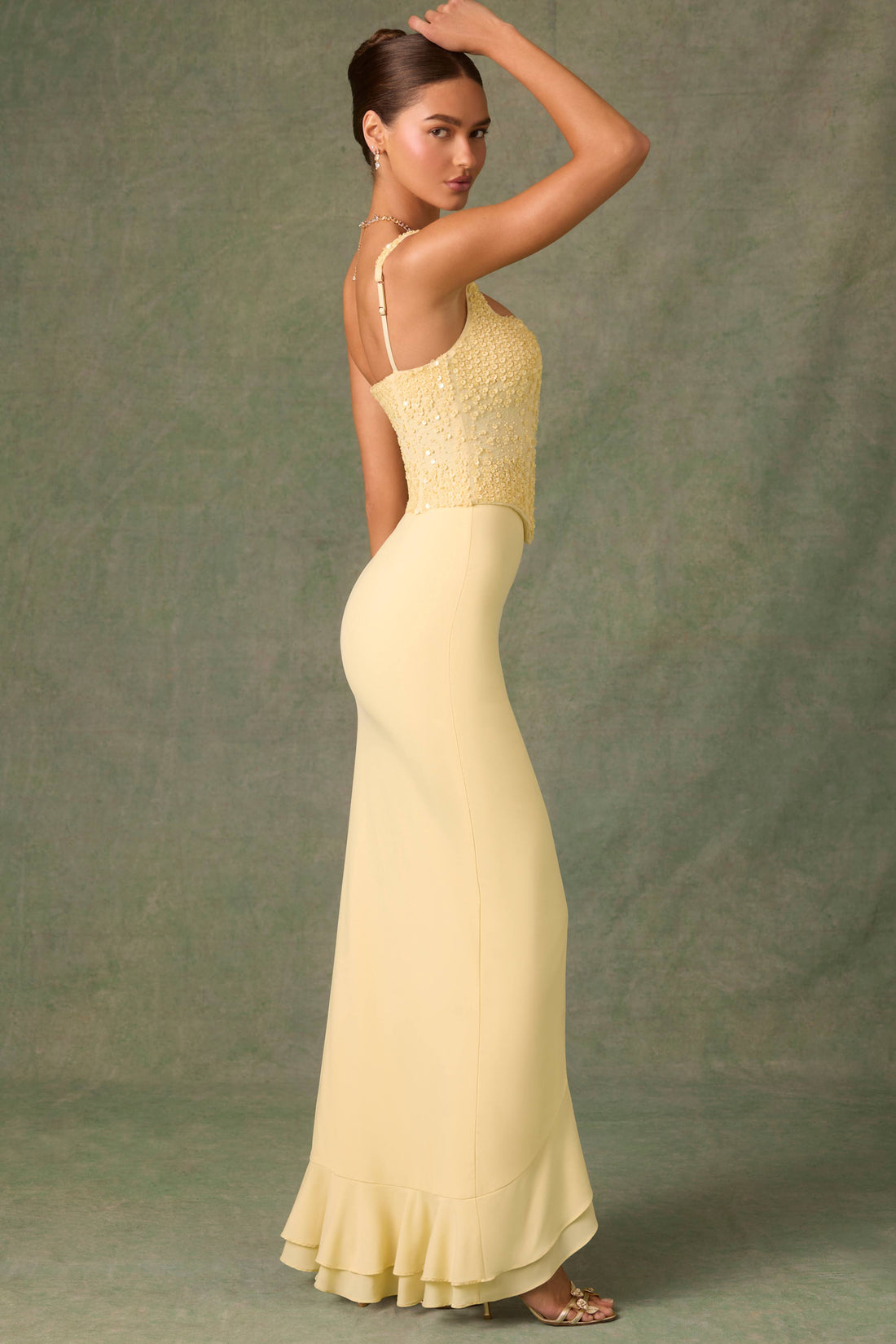 BELLA™ | RUFFLE SATIN CORSET DRESS