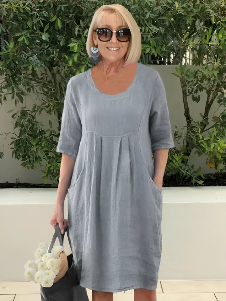 Dionne – Relaxed Pleated Midi Dress