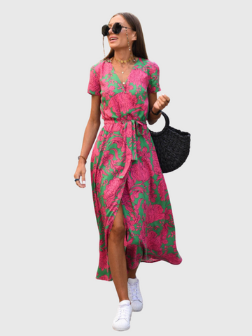 Alina – Floral Wrap Midi Dress