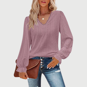 Amaris – Scalloped Eyelet Blouse