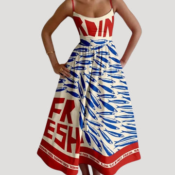 Ilana | Summer midi dress – sleeveless printed holiday