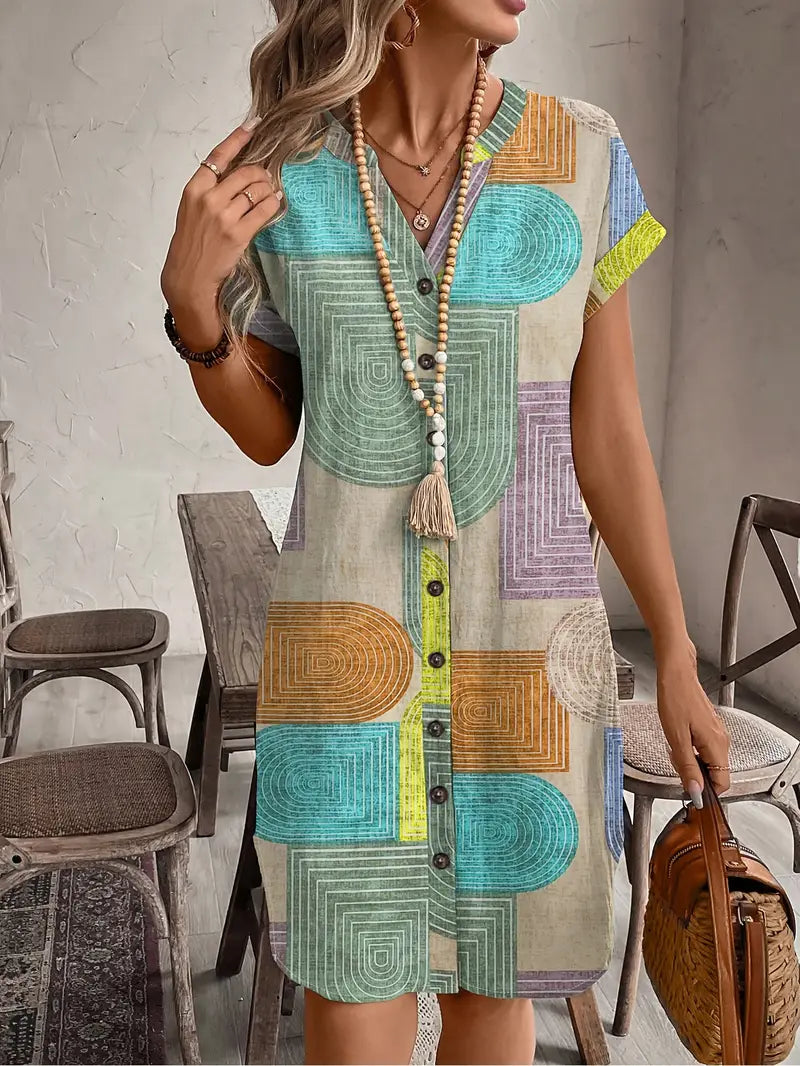 Lucille™ | Elegant Geometric Dress