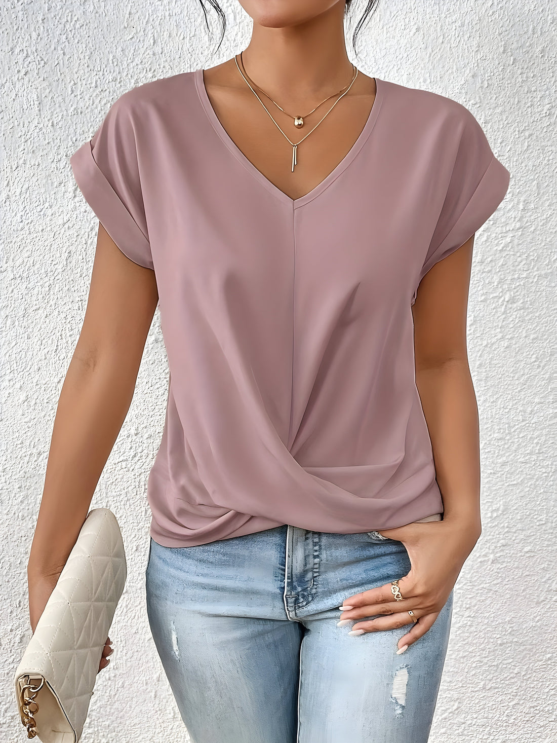 Maia – Twist Front V-Neck Top