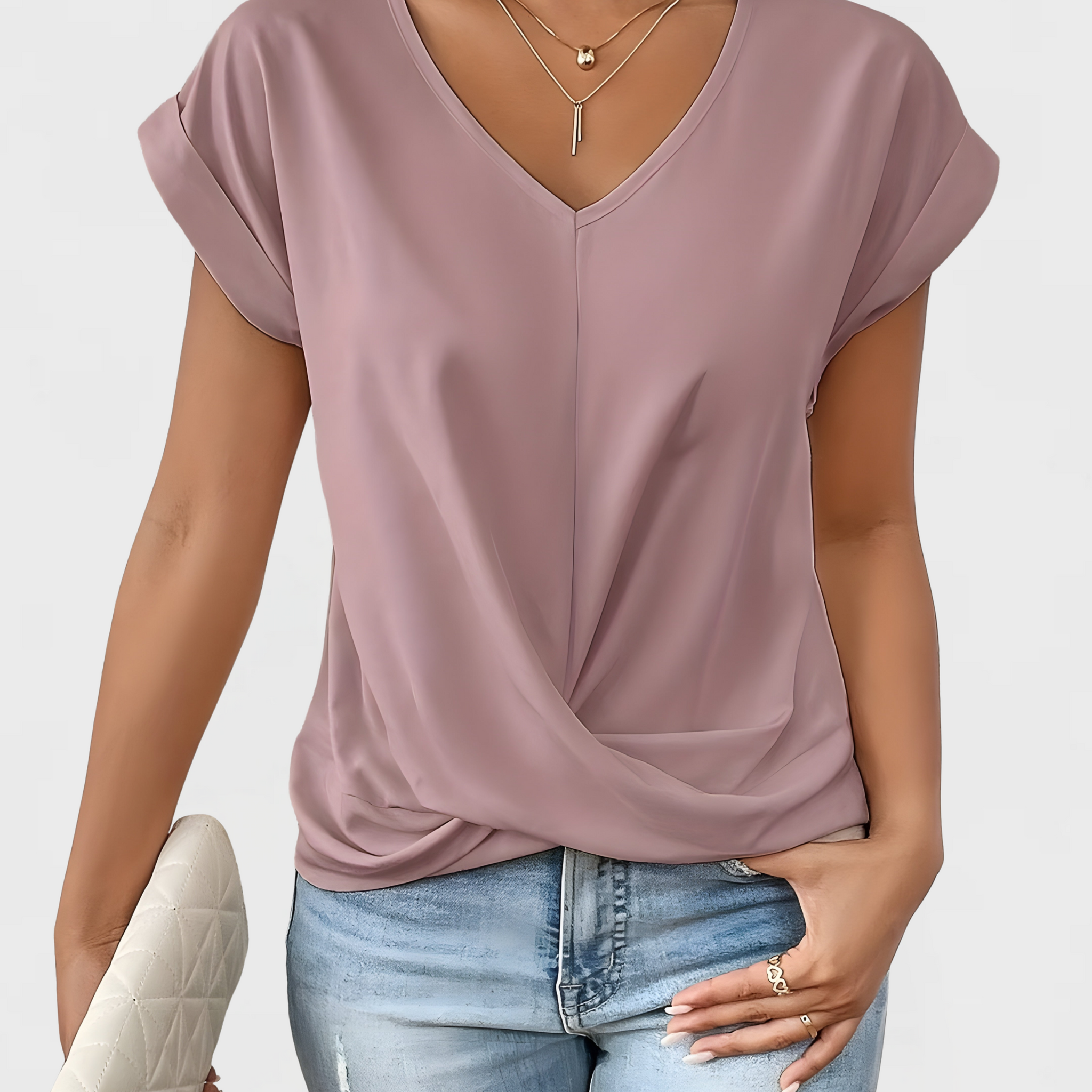Maia – Twist Front V-Neck Top