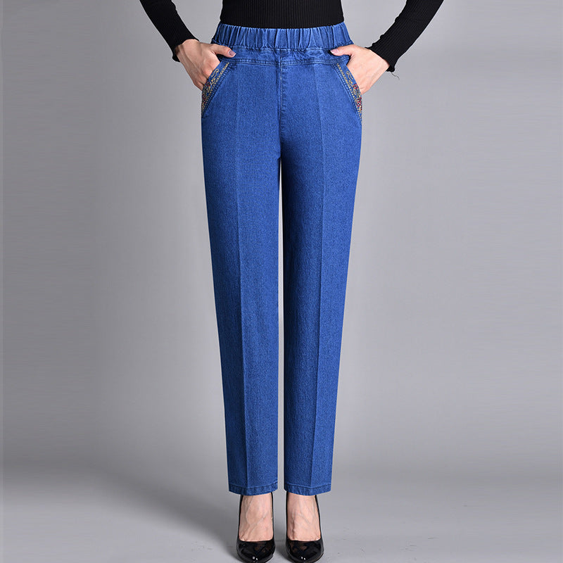 Nikki | Women's jeans with side pockets and elasticated waist